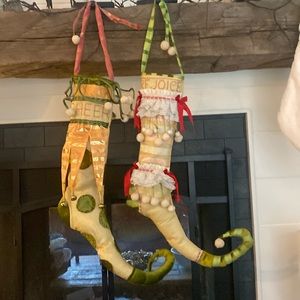 Dept. 56 Patience Brewster REJOICE and CHEER KRINKLES Ruffled Stockings, Jester